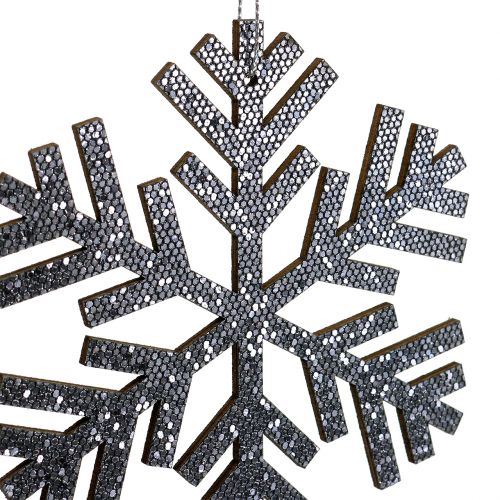 Article Suspension Flocon de neige Gris Ø8cm - Ø12cm 9pcs