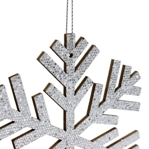 Article Suspension Flocon de neige Argent Ø8cm - Ø12cm 9pcs