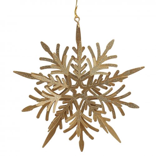 Article Flocon de neige effet 3D doré 16cm x 15,5cm 2 pcs