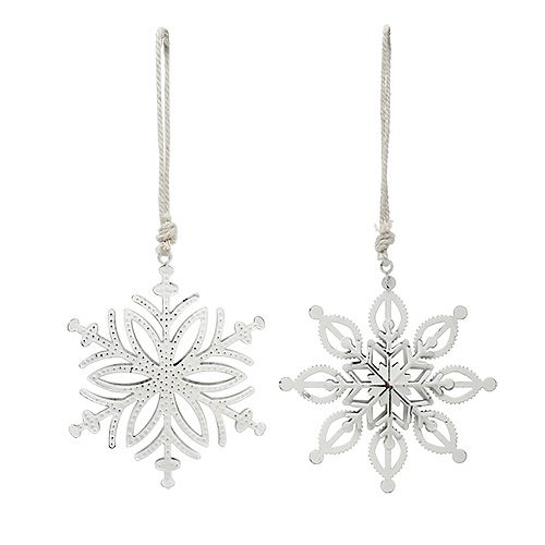 Flocon de neige en métal blanc 10.5-11cm 4pcs