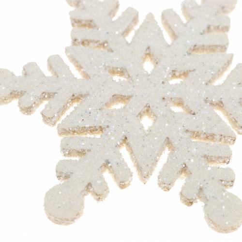 Floristik24 Décoration à disperser flocon de neige pailleté blanc 5cm 48 pcs