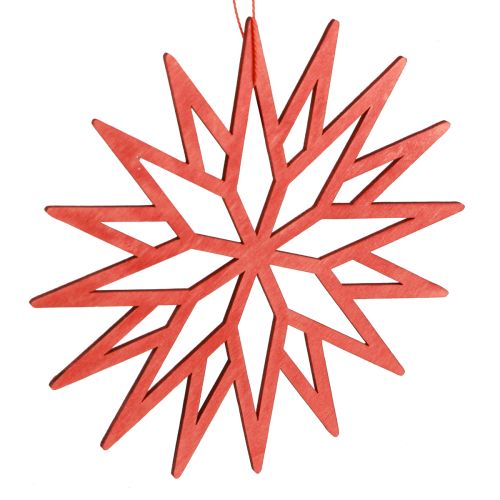 Article Décorations d&#39;arbre décoratives en bois flocon de neige orange 15cm 8 pcs