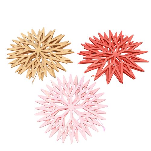 Article Décorations d&#39;arbre décoratives en bois flocon de neige orange 15cm 8 pcs