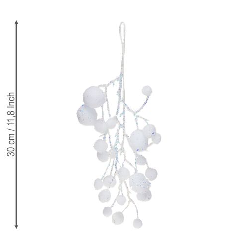 Article Branches décoratives flocon de neige à suspendre paillettes 30cm 2pcs