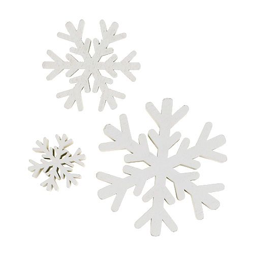 Floristik24 Flocons de neige mélange blanc 3cm - 7cm 48 pcs