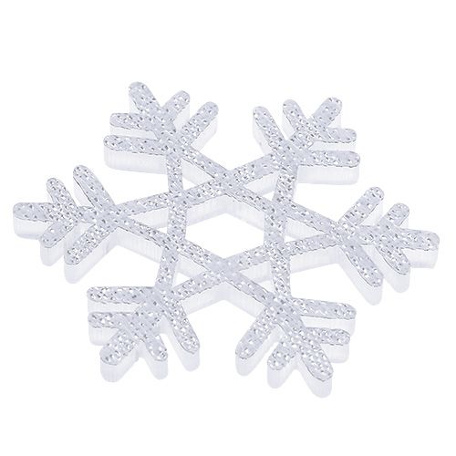 Floristik24 Flocons de neige Ø3,5cm avec mica 12pcs