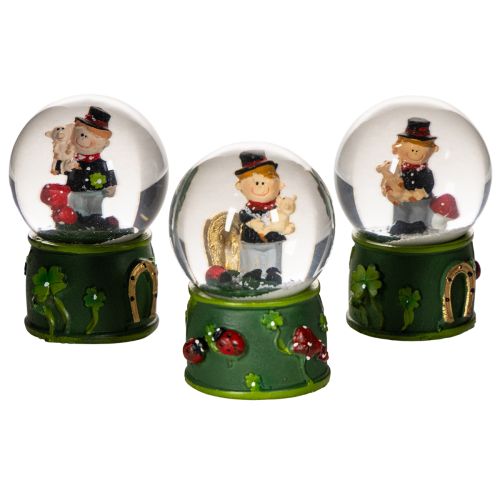 Lot de 3 boules à neige porte-bonheur avec figurine de ramoneur, 4 cm de diamètre acheter | Floristik24.fr