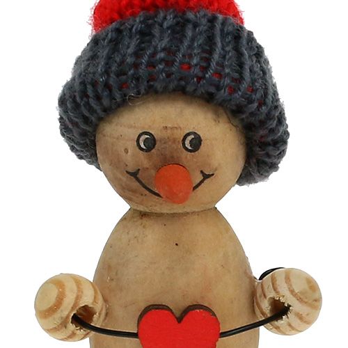 Floristik24 Bonhomme de neige en bois 8cm - 9cm 6pcs
