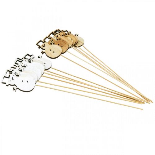 Article Bouchon fleur décoration de Noël bonhomme de neige bois 7cm 12pcs
