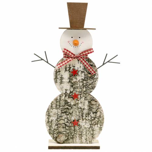 Floristik24 Bonhomme de neige bois de bouleau H33,5cm