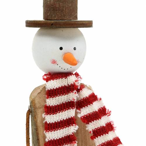 Floristik24 Bonhomme de neige en bois patiné 30cm 2pcs