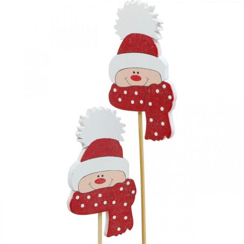 Floristik24 Bouchon de fleur enfant d&#39;hiver, visage avec bonnet et écharpe, décoration de l&#39;Avent 8×4,3cm 18 pièces