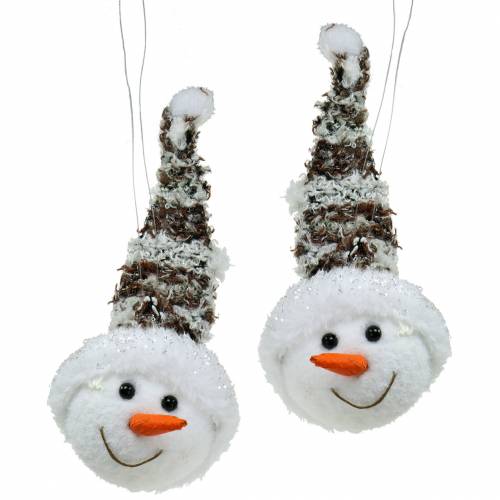 Article Tête de bonhomme de neige Décoration à suspendre 9cm x 6cm 6pcs