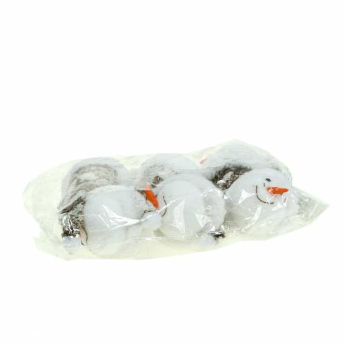 Floristik24 Tête de bonhomme de neige Décoration à suspendre 9cm x 6cm 6pcs