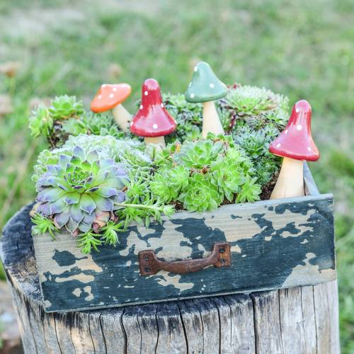 Floristik24 Tiroir pour la plantation de bois bleu antique 24 × 22cm