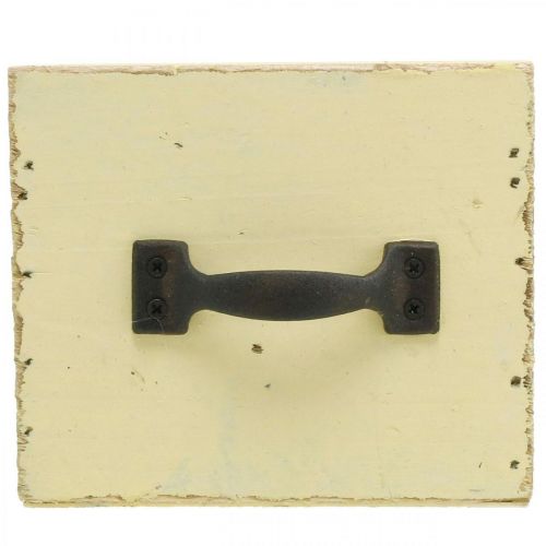 Article Tiroir Décoratif Shabby pour Planter du Bois Jaune 12.5×12.5×10cm
