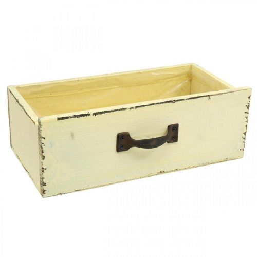 Floristik24 Tiroir en bois à planter Jaune Shabby Chic 25×13×8cm