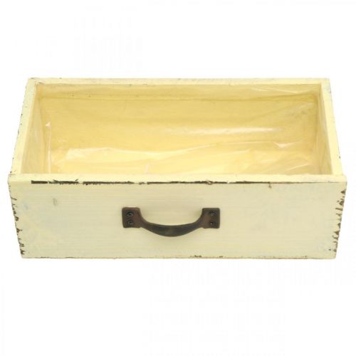 Article Tiroir en bois à planter Jaune Shabby Chic 25×13×8cm
