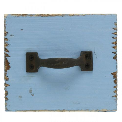 Floristik24 Boîte à plantes tiroir en bois bleu clair shabby 12.5×12.5×10cm