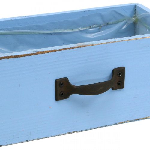 Article Bac à plantes bois bleu clair shabby chic bac à plantes 25×13×8cm