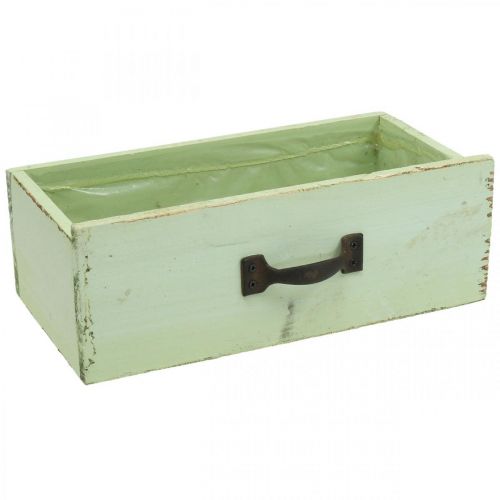 Floristik24 Bac à plantes en bois vert clair vintage 25×13×8cm