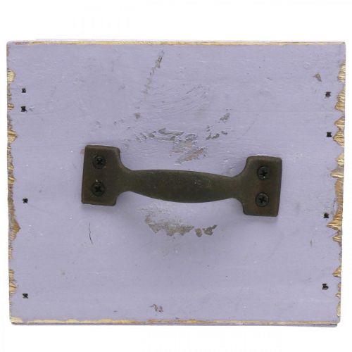 Article Tiroir Shabby Chic Deco Bois Violet Spring Deco 12.5×12.5×10cm