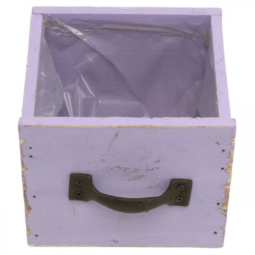 Article Tiroir Shabby Chic Deco Bois Violet Spring Deco 12.5×12.5×10cm