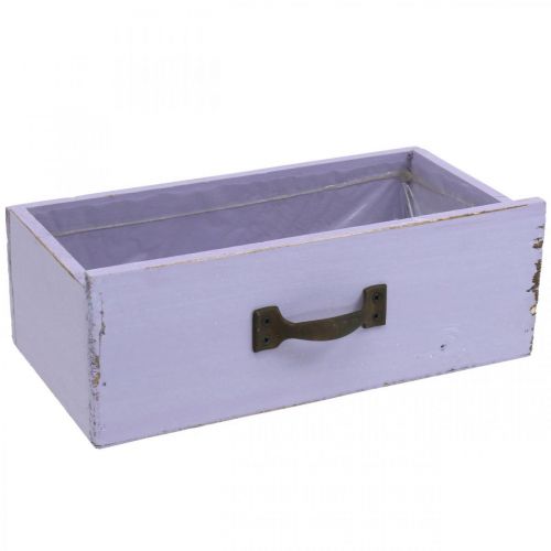 Jardinière Tiroir Décoratif Shabby Chic Bois Violet 25×13×8cm