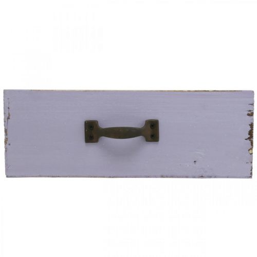 Article Jardinière Tiroir Décoratif Shabby Chic Bois Violet 25×13×8cm