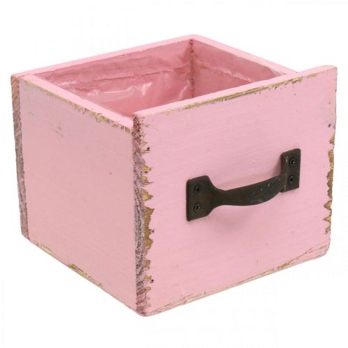 Floristik24 Tiroir décoratif à planter bois rose shabby chic 12.5×12.5×10cm