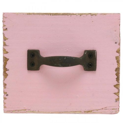 Floristik24 Tiroir décoratif à planter bois rose shabby chic 12.5×12.5×10cm