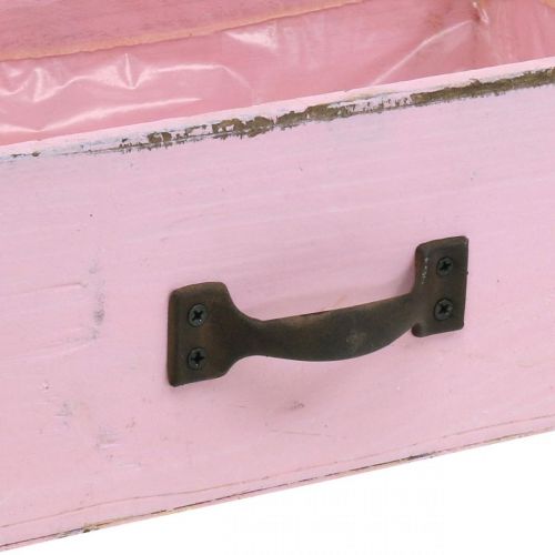 Floristik24 Jardinière tiroir en bois rose déco shabby chic 25×13×8cm