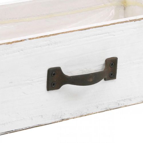 Floristik24 Tiroir décoratif bac à plantes blanc bois look vintage 25×13×8cm
