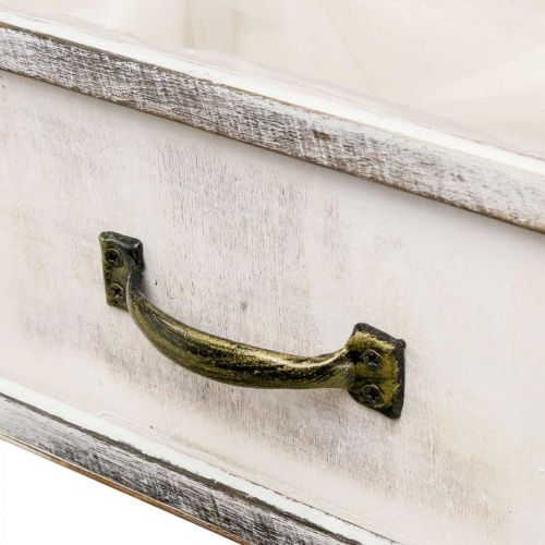 Floristik24 Jardinière bois tiroir crème vintage 40/35/30/25cm lot de 4