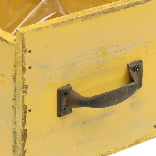 Floristik24 Tiroir décoratif jardinière vintage bois jaune 12.5×12.5×11cm