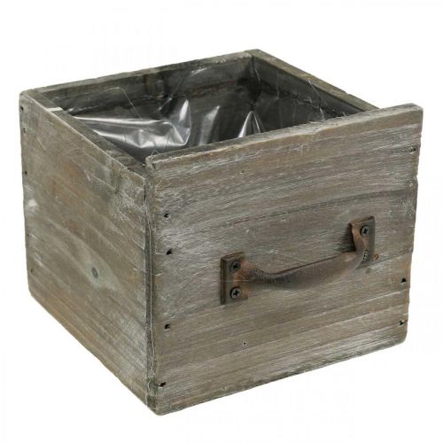 Floristik24 Bac à plantes shabby chic décoration bois naturel 12.5×12.5×11cm