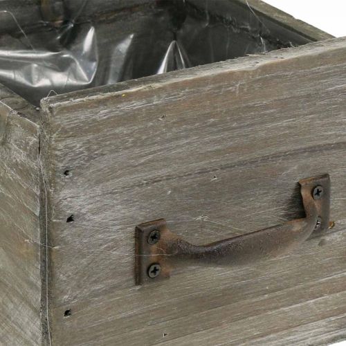 Floristik24 Bac à plantes shabby chic décoration bois naturel 12.5×12.5×11cm