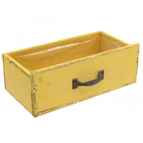 Floristik24 Boîte à plantes tiroir en bois Shabby Chic Jaune 25x13x9cm
