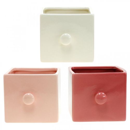 Floristik24 Tiroir pour plantation, décoration en céramique, tiroir décoratif, jardinière 3pcs