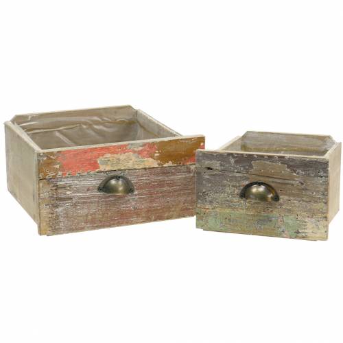 Floristik24 Jardinière tiroir en bois antique pour plantation 20cm/15cm