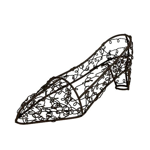 Floristik24 Chaussure en fil métallique 19cm x 7cm H7,5cm Marron