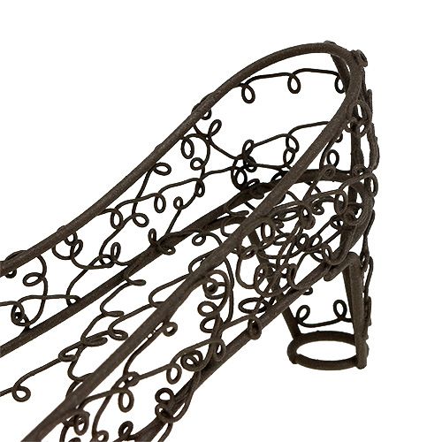 Floristik24 Chaussure en fil métallique 19cm x 7cm H7,5cm Marron