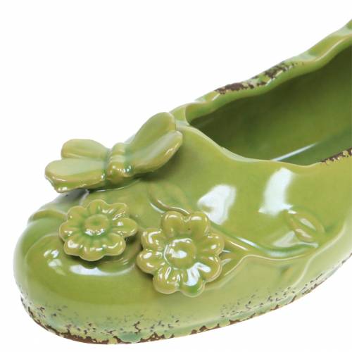 Article Planter chaussure femme en céramique vert 24cm