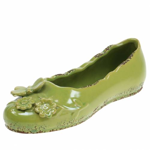 Floristik24 Planter chaussure femme en céramique vert 24cm