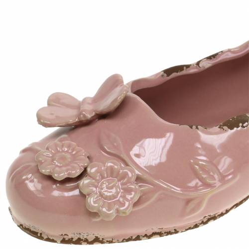 Floristik24 Jardinière dames chaussure céramique rose 24cm
