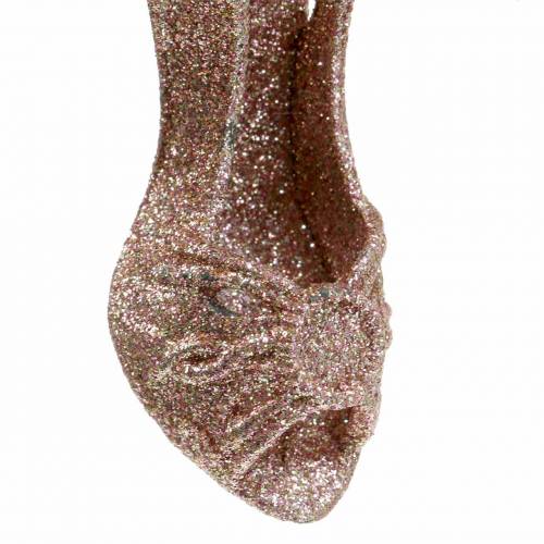 Floristik24 Décorations de sapin de Noël pompes rose, paillettes 12cm 12pcs
