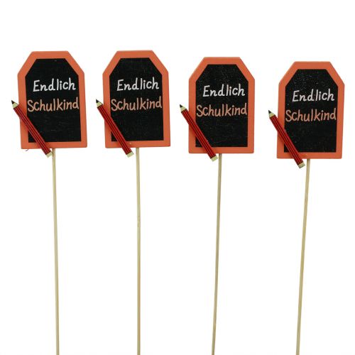 Article Bouchon décoratif rentrée scolaire «Enfin l&#39;écolier» bois 7×5,5cm 16 pièces