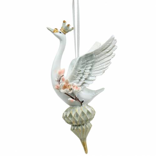 Floristik24 Cintre déco arbre de Noël ornement cygne 17cm