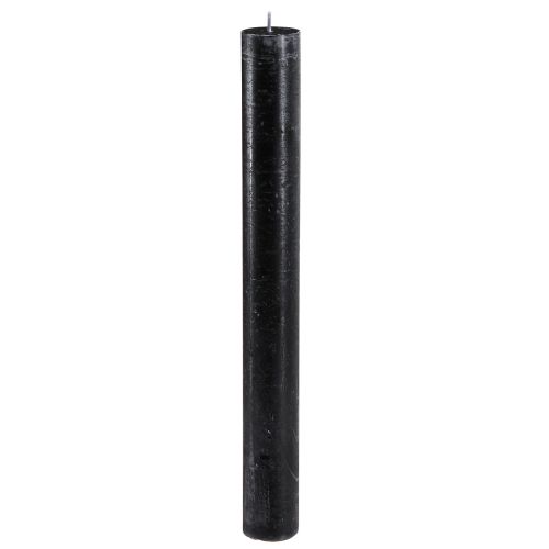 Floristik24 Bougies noires bougies en bâton de couleur unie 34x300mm 4 pcs
