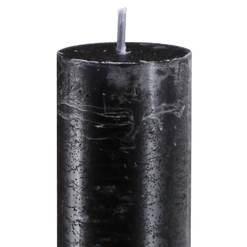 Floristik24 Bougies noires bougies en bâton de couleur unie 34x300mm 4 pcs